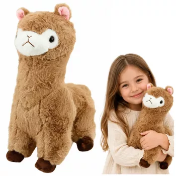 LEAN TOYS Pluszowa Alpaka Lama Pluszak Miękkie Futro Beżowy 38 cm