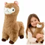 LEAN TOYS Pluszowa Alpaka Lama Pluszak Miękkie Futro Beżowy 38 cm
