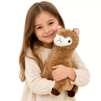 LEAN TOYS Pluszowa Alpaka Lama Pluszak Miękkie Futro Beżowy 38 cm