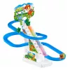 LEAN TOYS Tor wyścigowy Dinozaur Zjeżdżalnia Ruchome Schody Figurki Światła Dźwięki