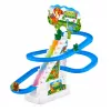 LEAN TOYS Tor wyścigowy Dinozaur Zjeżdżalnia Ruchome Schody Figurki Światła Dźwięki
