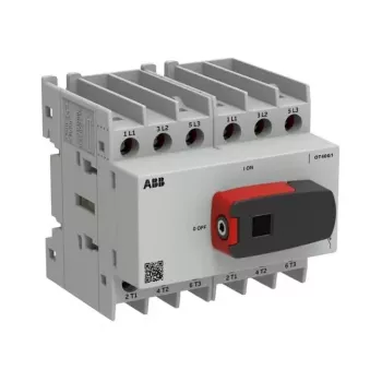 ABB OT Plus OT40G1-6BS40 6-biegunowy rozłącznik obciążenia, 40 A, 750 V, montaż przedni, czarna rączka