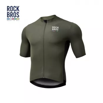ROCKBROS ROAD TO SKY Meska koszulka kolarska z krótkim rękawem, zielona, rozmiar S