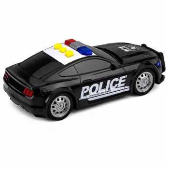 LEAN TOYS Samochód policyjny ze światłami i dźwiękami, czarny, skala 1:32