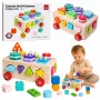 LEAN TOYS Drewniany Montessori Edukacyjny Sortownik na Kółkach Kształty i Cyfry