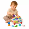 LEAN TOYS Drewniany Montessori Edukacyjny Sortownik na Kółkach Kształty i Cyfry