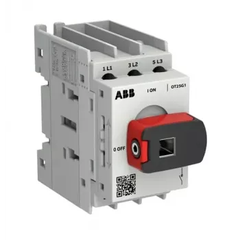 ABB OT Plus OT25G1-3MS25 3-biegunowy rozłącznik bezpiecznikowy, 25 A, 690 V, sterowany od czoła z uchwytem montowanym bezpośrednio