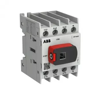 ABB OTOT16G1-4BSN2Plus 16 A 4-biegunowy rozłącznik sterowany ręcznie z czarną dźwignią