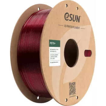 ESUN PETG+ 1,75 mm półprzezroczysty czerwony 1 kg na szpuli papierowej