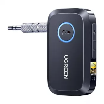 UGREEN Bluetooth 5.3 Nadajnik Odbiornik Audio Adapter z LDAC, aptX HD, aptX Low Latency, 3.5mm AUX/RCA/Optyczne, USB-C, Multi-point, do TV PC Hi-Fi Car Audio (Czarny)