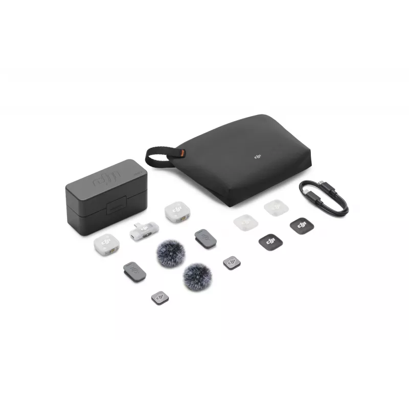 DJI Mic Mini 2 Bezprzewodowy system mikrofonowy (2 TX + 1 mobilny RX + etui ładujące), biały