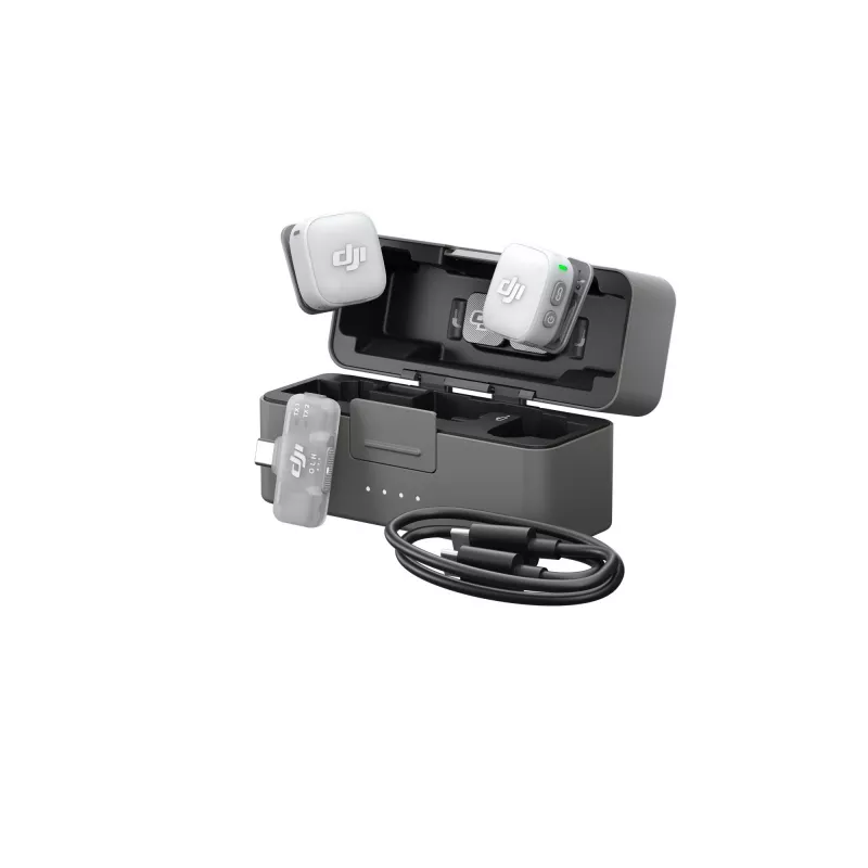 DJI Mic Mini 2 Bezprzewodowy system mikrofonowy (2 TX + 1 mobilny RX + etui ładujące), biały
