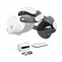 BOBOVR M3 Pro+ Pasek nagłowny z baterią 6500 mAh i stacją ładującą do Meta Quest 3/3S - Biały