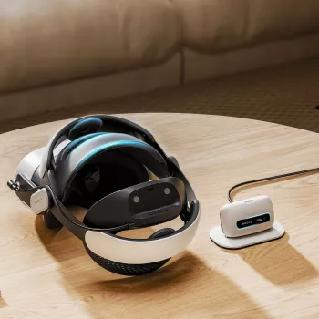 BOBOVR M3 Pro+ Pasek nagłowny z baterią 6500 mAh i stacją ładującą do Meta Quest 3/3S - Biały