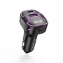 XO BCC12 Bluetooth 5.0 Transmiter FM z podwójnym ładowaniem USB, zestawem głośnomówiącym, wyświetlaczem LED, odtwarzaczem MP3 USB/TF, monitorem napięcia akumulatora samochodowego do pojazdów 12V/24V