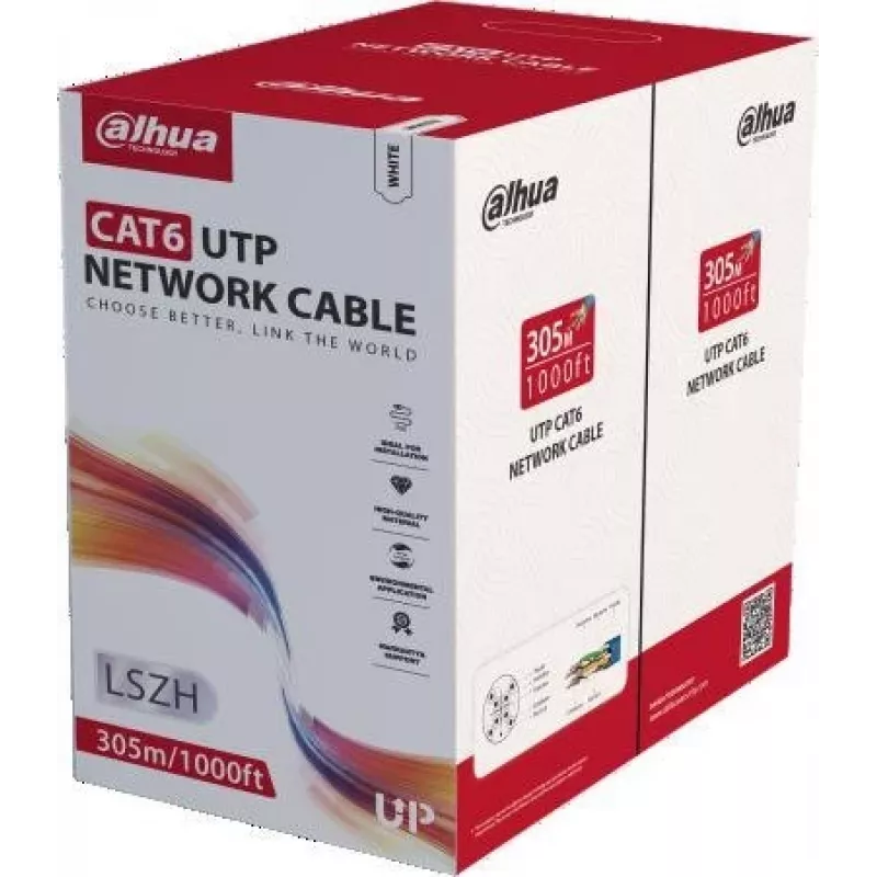 DAHUA PFM923I-6UN-C CAT6 UTP Kabel bębnowy 305m Biały