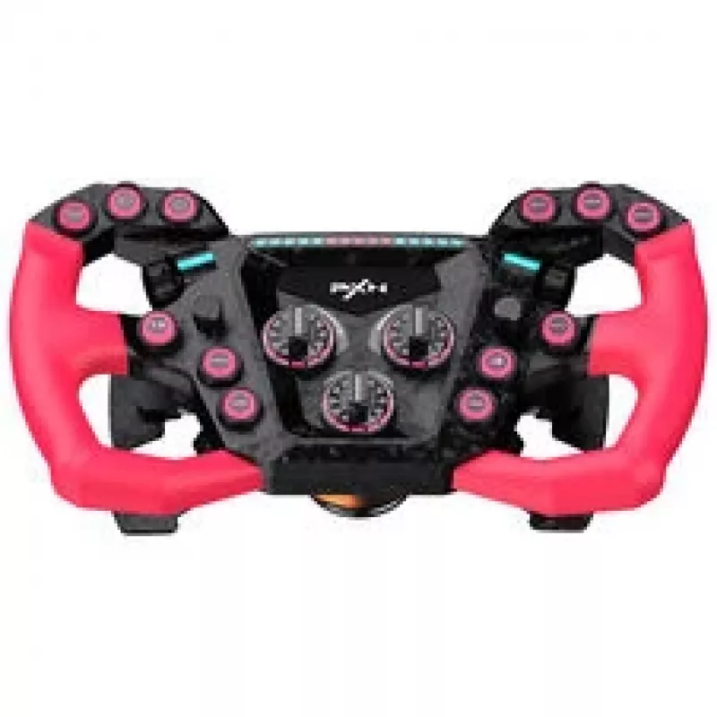 PXN WTL GT ONE Kierownica wyścigowa Pink Edition - 900° Force Feedback, podwójny silnik wibracji, zestaw 3 pedałów, 6-biegowa dźwignia zmiany biegów, PC/PS4/Xbox One/Switch