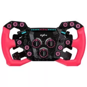 PXN WTL GT ONE Kierownica wyścigowa Pink Edition - 900° Force Feedback, podwójny silnik wibracji, zestaw 3 pedałów, 6-biegowa dźwignia zmiany biegów, PC/PS4/Xbox One/Switch