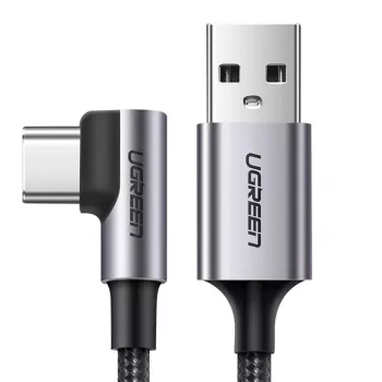 UGREEN US284 USB-A do USB-C kabel kątowy, 3A, 3m, czarny