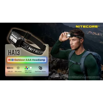 NITECORE HA13 (2026) RGB Lampa czołowa 350lm