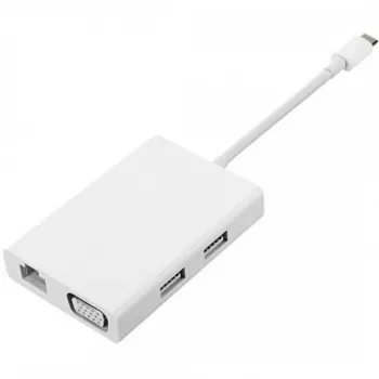 Xiaomi Mi USB-C na VGA Gigabit Ethernet Multi-Adapter (Biały/Srebrny)