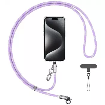 USAMS SJ746 30W USB-C do Lightning kabel z paskiem na telefon, 1,2 m, fioletowy