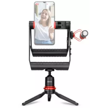 BOYA BY-VG380 Zestaw wideo do smartfona z mikrofonem BY-MM1 Pro, lampą LED i statywem do vlogowania, transmisji na żywo i filmowania telefonem