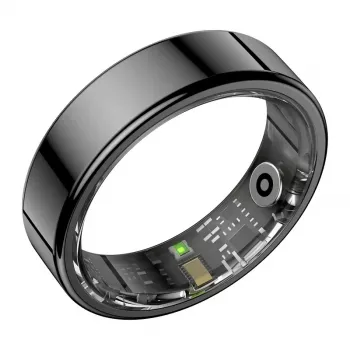 COLMI RING 2 Smart Ring, rozmiar 10, czarny – 24/7 monitor zdrowia i kondycji z pomiarem tętna, SpO2, snu i stresu, wodoszczelność IP68, bateria 7-dniowa