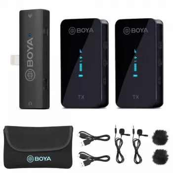 Boya BY-XM6-S4 bezprzewodowy system mikrofonowy dla iOS z Lightning, 2 nadajniki (BY-XM6-S4)