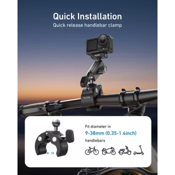 TELESIN Magic Arm Clamp Mount do DJI Osmo Action 5 Pro/4/3, Osmo 360, GoPro, Insta360 – S3-HBM-14-TDJ