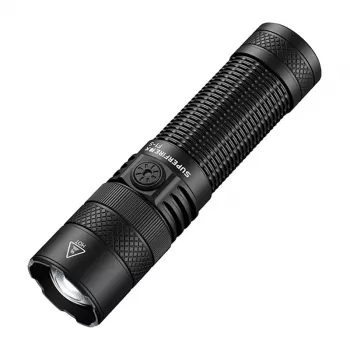 SUPERFIRE F1-S 1500 lumenów ładowana latarka LED z teleskopową regulacją ostrości, 5 trybów, IP44, czarna