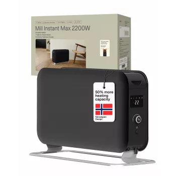 Mill Instant Max LED Przenośny konwektorowy grzejnik, 2200 W, czarny