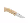 Nóż z ostrzem stałym Helle Berget, 100 mm Sandvik 12C27 Stal nierdzewna Drop Point, Rękojeść Beżowy Canvas Micarta, Full Tang, Pochwa Skórzana, 220 mm Całkowita długość