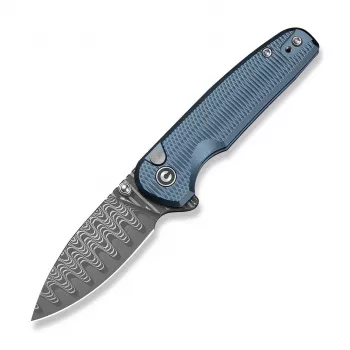 CIVIVI Mini Shakan Damascus Blue składany nóż 2,375 cala ostrze Damascus, rękojeść G10