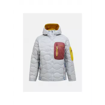 PEAK PERFORMANCE Męska kurtka puchowa z kapturem Helium Utility Down Hood Jacket Grey Melange XL