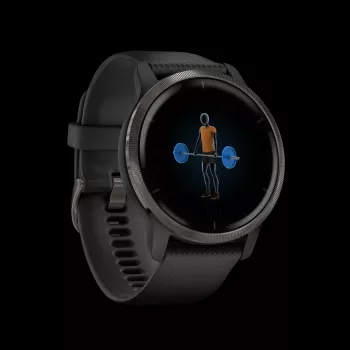 Garmin Venu 2 - 45 mm Smartwatch z silikonowym paskiem - czarny