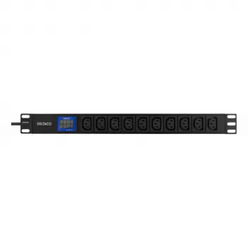 DELTACO Bluewalker PDU Powerwalker LC-16A 10xIEC C13 1U listwa zasilająca rack podstawowa, 16 A, kabel 2 m