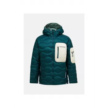 PEAK PERFORMANCE Męska kurtka puchowa Helium Utility Down Hood Jacket Kolor Forest Night Green Rozmiar M