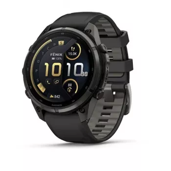 Garmin fenix 9 Pro Multisportowy zegarek GPS z komunikacją satelitarną inReach, koperta ze stali tytanowej DLC w kolorze Carbon Gray 47 mm, czarny/szary pasek silikonowy Pebble Gray