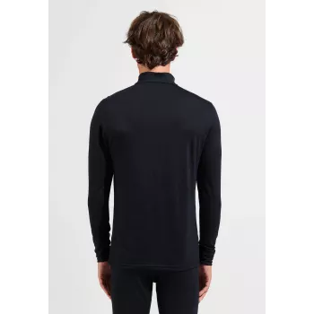 ODLO Merino 200 BL Top Turtle Neck LS Half Zip Męska Termoaktywna Bielizna - Czarny - XXL