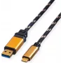 ROLINE GOLD USB 3.2 Gen 1 kabel USB-A do USB-C, 1m, czarny, złocone złącza