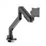 ROLINE Heavy-Duty LCD Arm do biurka, montaż na monitor do 43 cali, z regulacją wysokości za pomocą sprężyny gazowej, zacisk i przelotka, VESA 75x75/100x100, czarny