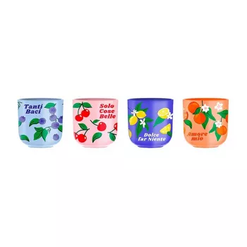 Bialetti Fruit Vibes Ceramiczny Zestaw Kubków do Kawy, 300 ml, Wielokolorowy, Bezpieczny w Zmywarce i Mikrofalówce
