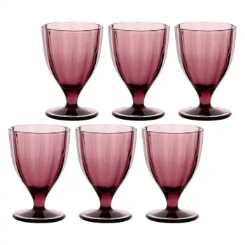 ROSE&TULIPANI Zestaw 6 szklanek Amami - fioletowe, 300 ml
