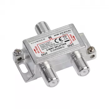 Vivanco VVSATSPLIT1IN2OUT Rozdzielacz satelitarny 1 wejście 2 wyjścia 5-2400 MHz F-Connector