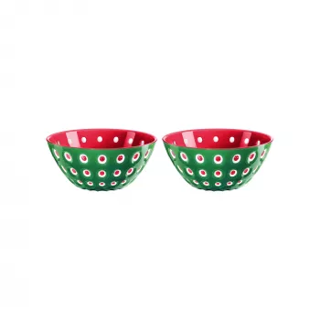 Guzzini Le Murrine Zestaw 2 Misek 12 cm Szmaragdowa Zieleń/Biały/Czerwony