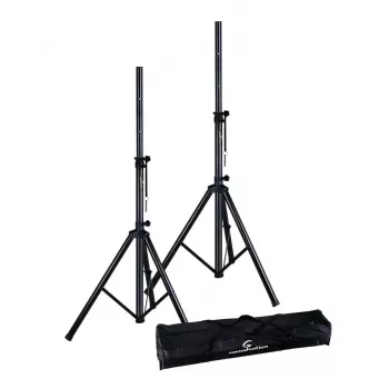 Soundsation SPST-SET70 BK Zestaw stojaków głośnikowych — para statywów z torbą, wysokość 1000–1800 mm, nośność 50 kg, uchwyt 35 mm, czarny