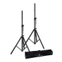 Soundsation SPST-SET70 BK Zestaw stojaków głośnikowych — para statywów z torbą, wysokość 1000–1800 mm, nośność 50 kg, uchwyt 35 mm, czarny