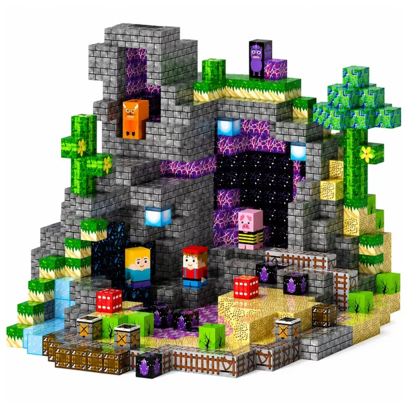 LEAN TOYS Magnetyczne Klocki Pixels Cubes Square World 100 szt.
