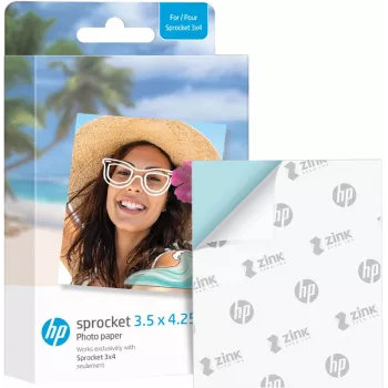 HP ZINK Papier fotograficzny 3,5 x 4,25 cala, błyszczący, z klejem, 20 arkuszy do HP Sprocket